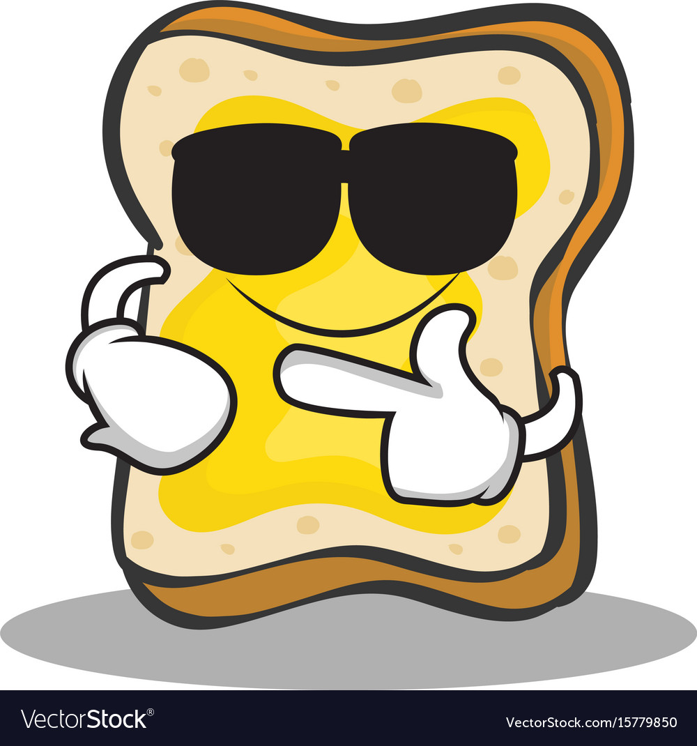 Super cool bread character cartoon