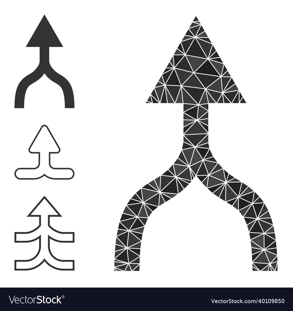 Triangle filled combine arrow up icon vector image Triangle filled combine arrow up icon
