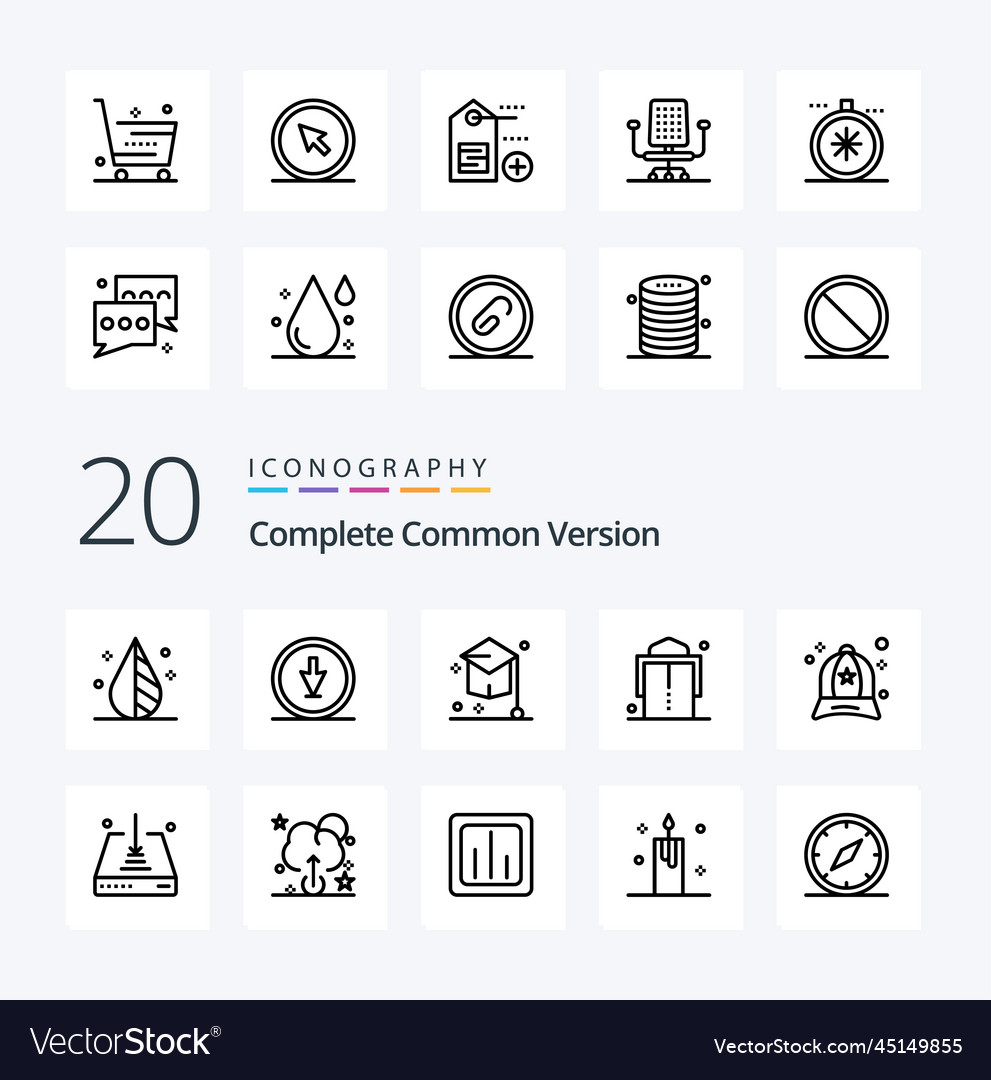 20 complete common version line icon pack like