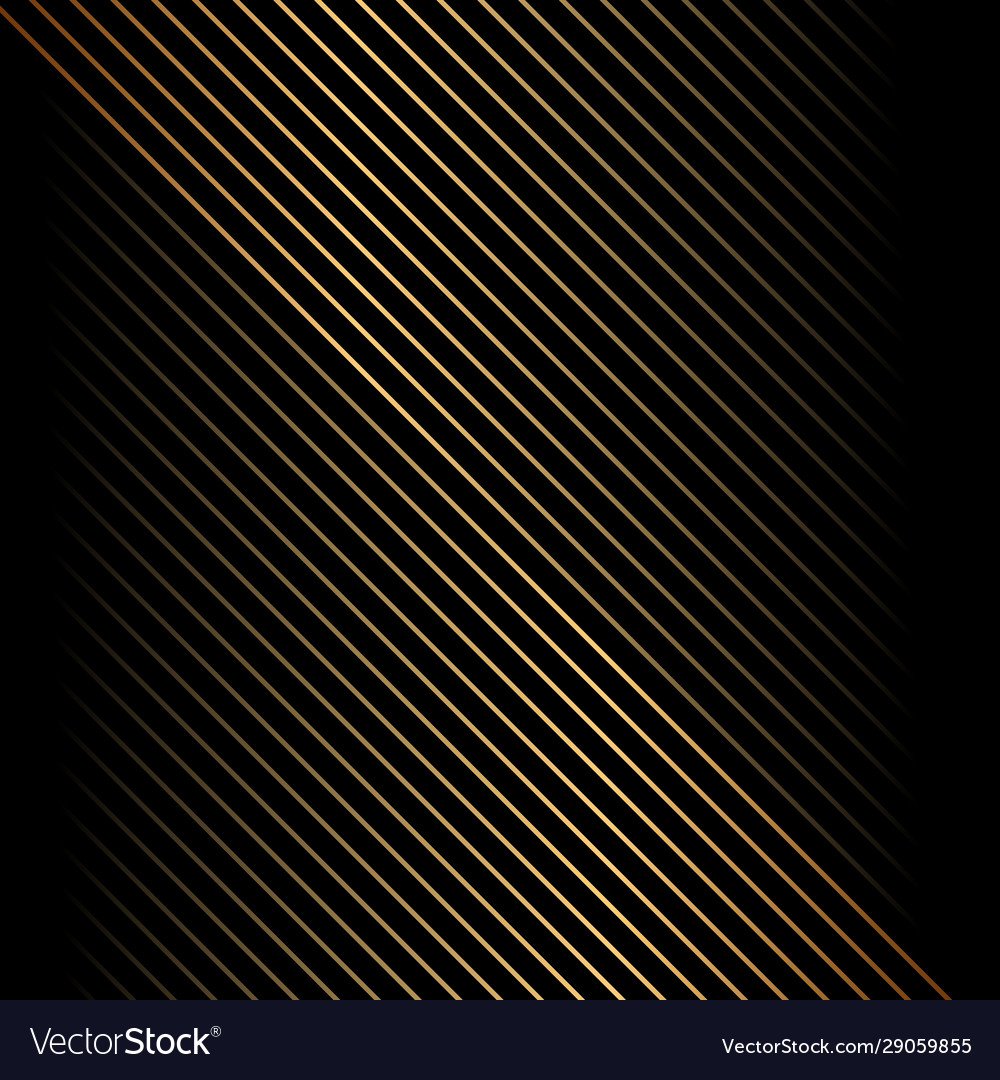 Abstract gold diagonal line pattern on black Vector Image