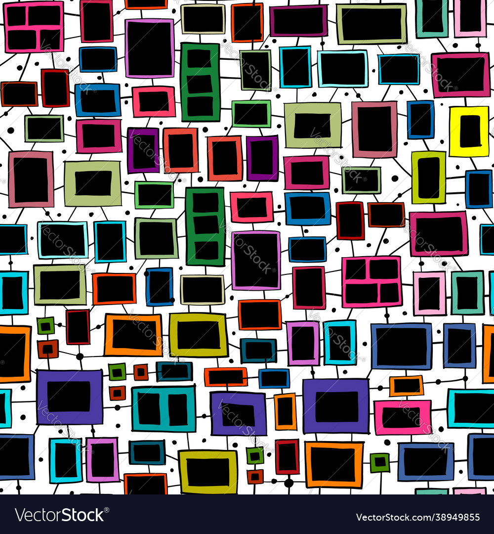 Abstract photo frame templates seamless pattern vector image Abstract photo frame templates seamless pattern