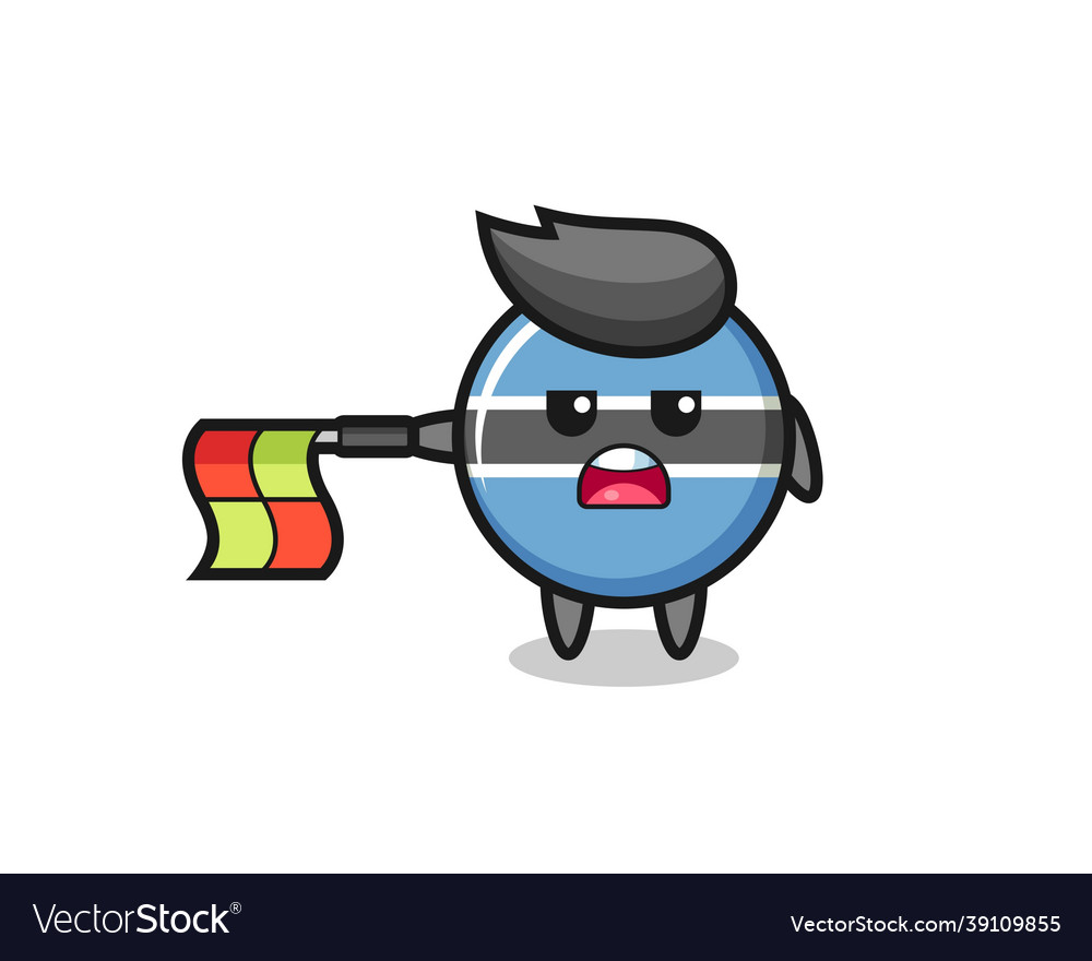 Botswana flag badge character as line judge hold Vector Image Botswana flag badge character as line judge hold