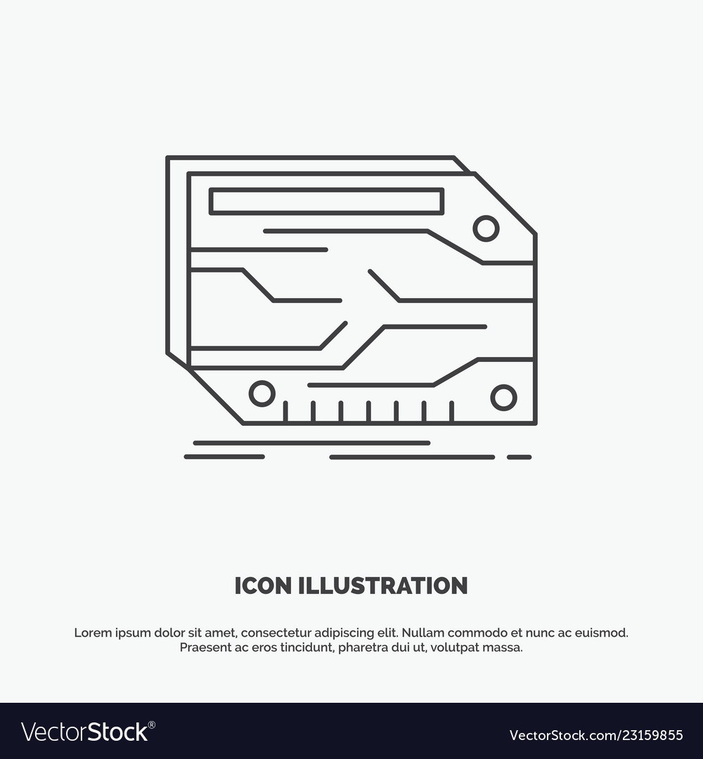 Card component custom electronic memory icon line Vector Image Card component custom electronic memory icon line