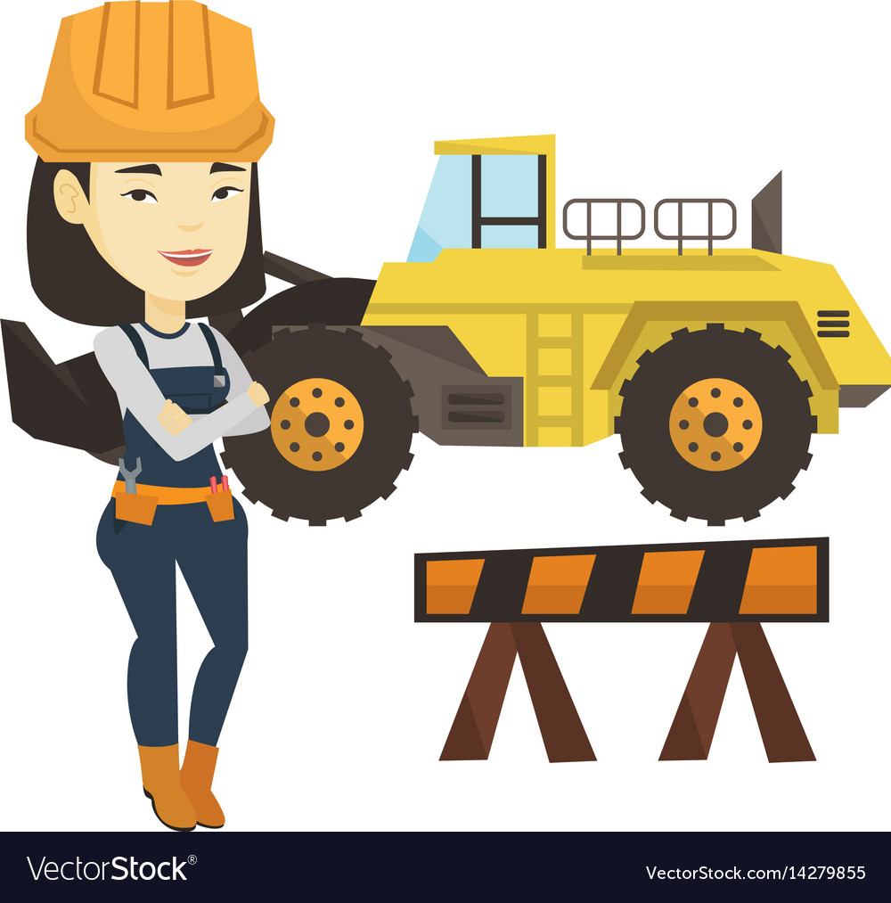 Confident builder with arms crossed Royalty Free Vector