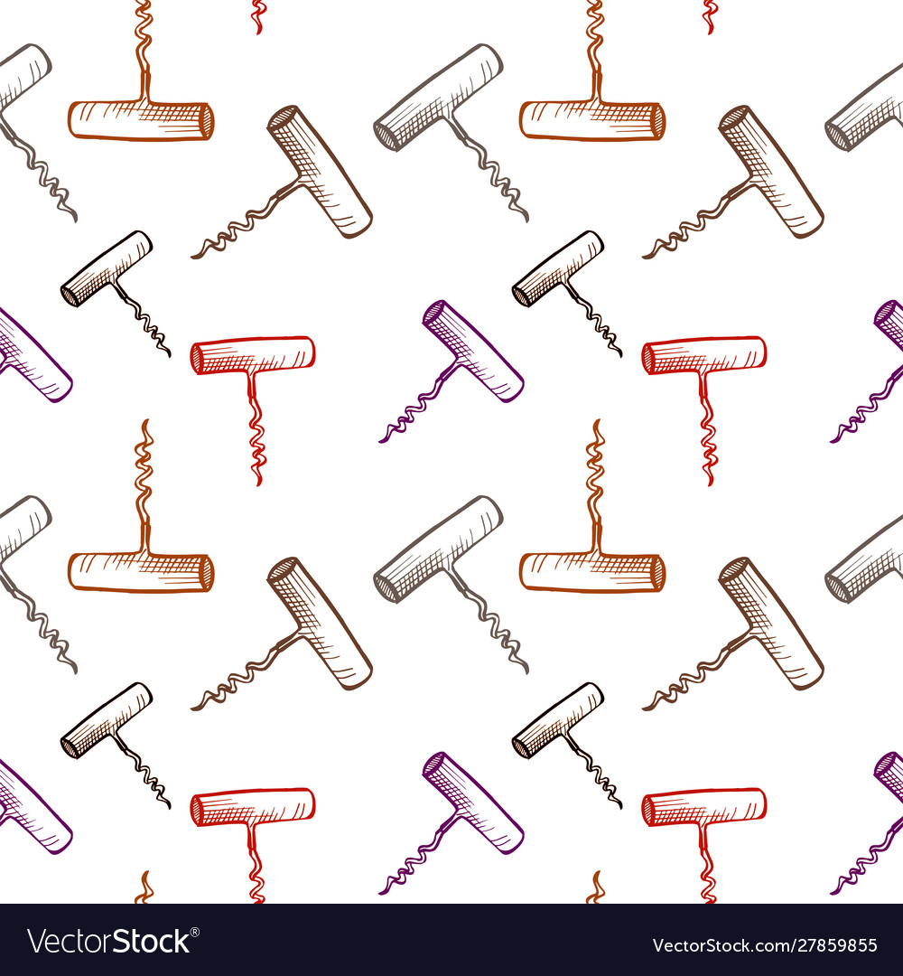 Corkscrew background seamless pattern sketch