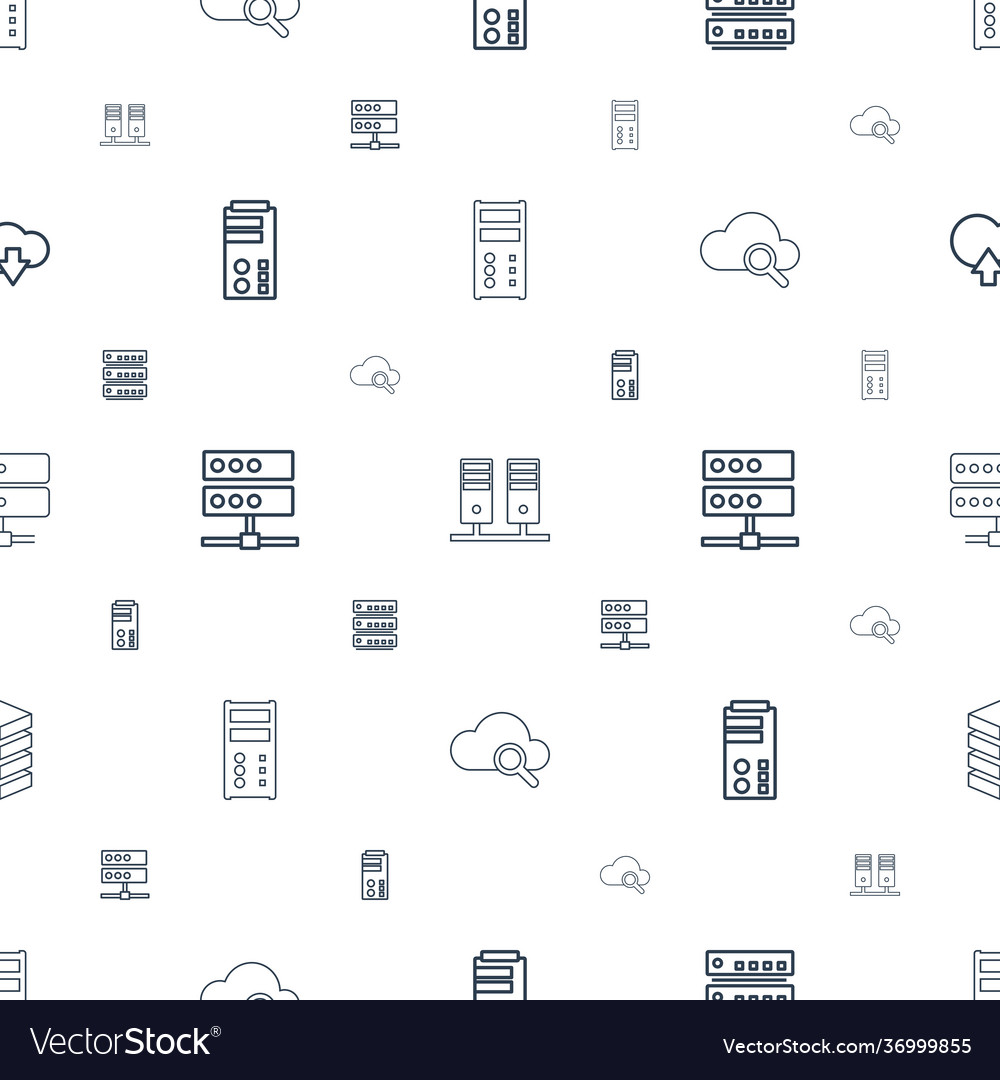 Database icons pattern seamless white background