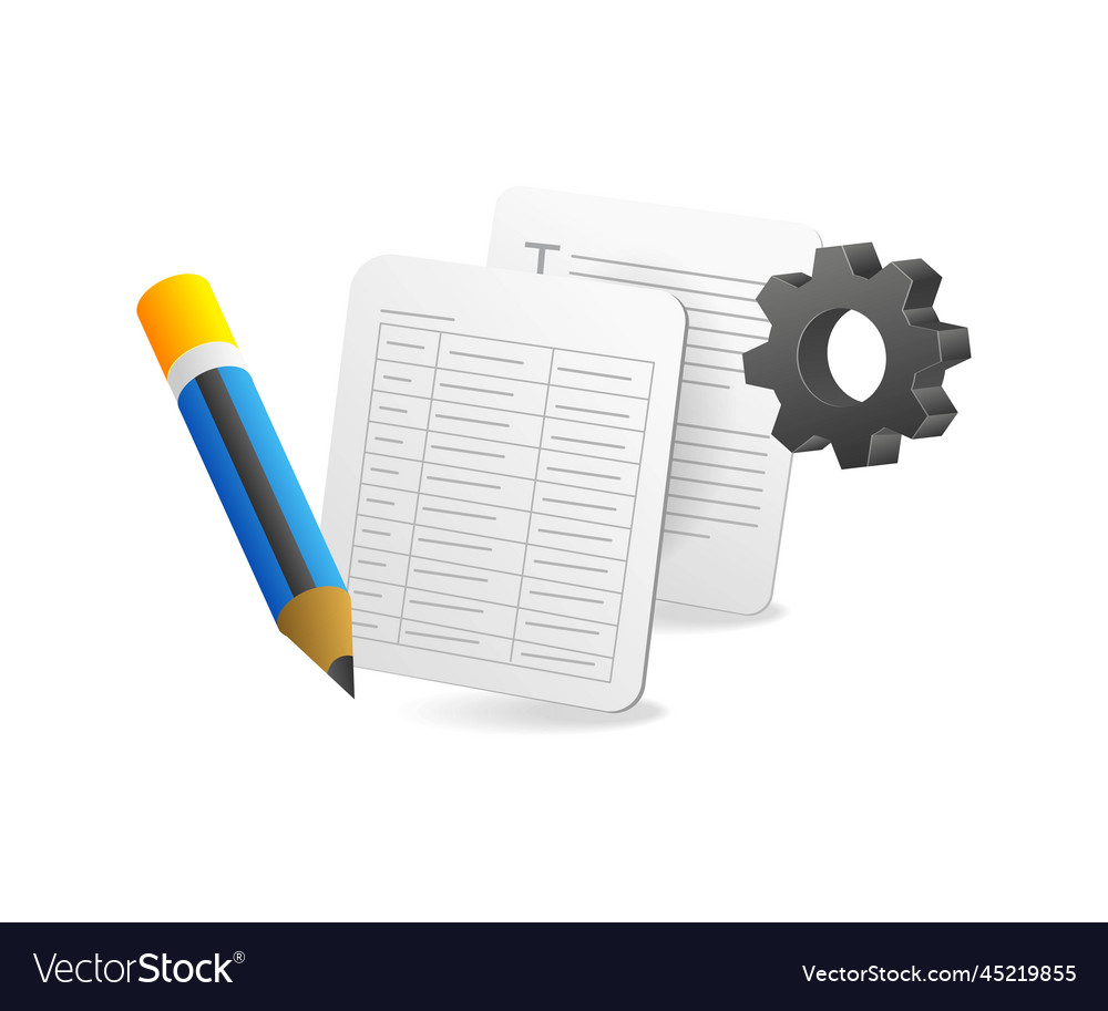 Flat isometric 3d concept of creating data forms