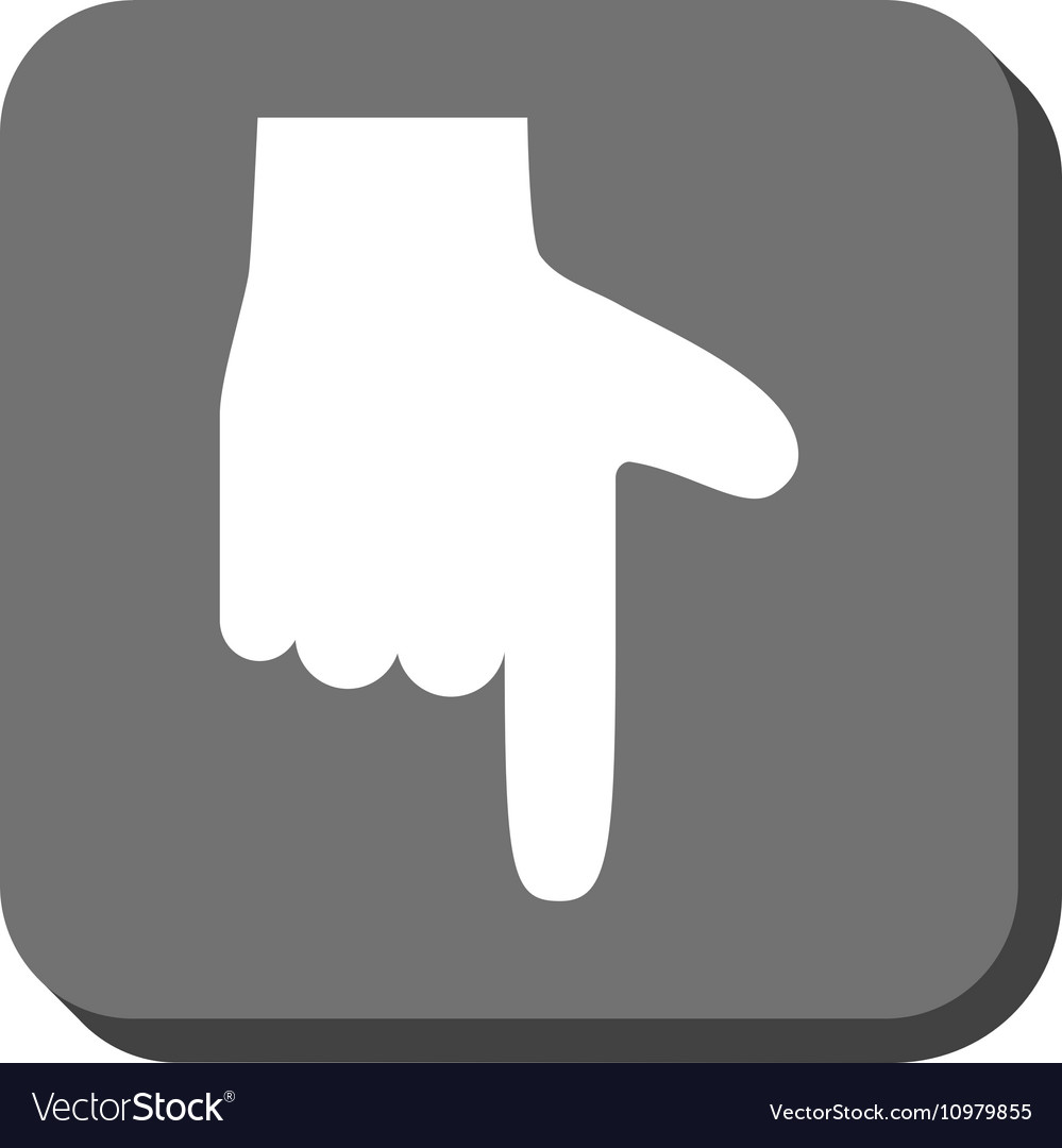 Hand pointer down rounded square icon