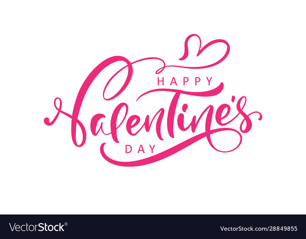 Happy valentines day red handwritten Royalty Free Vector