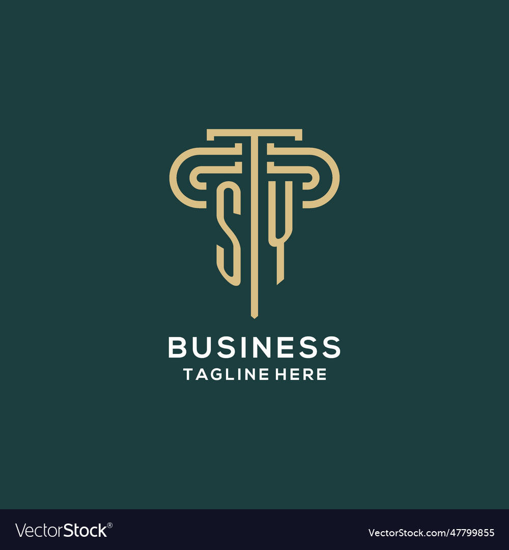 Initial sy pillar logo elegant and luxury law