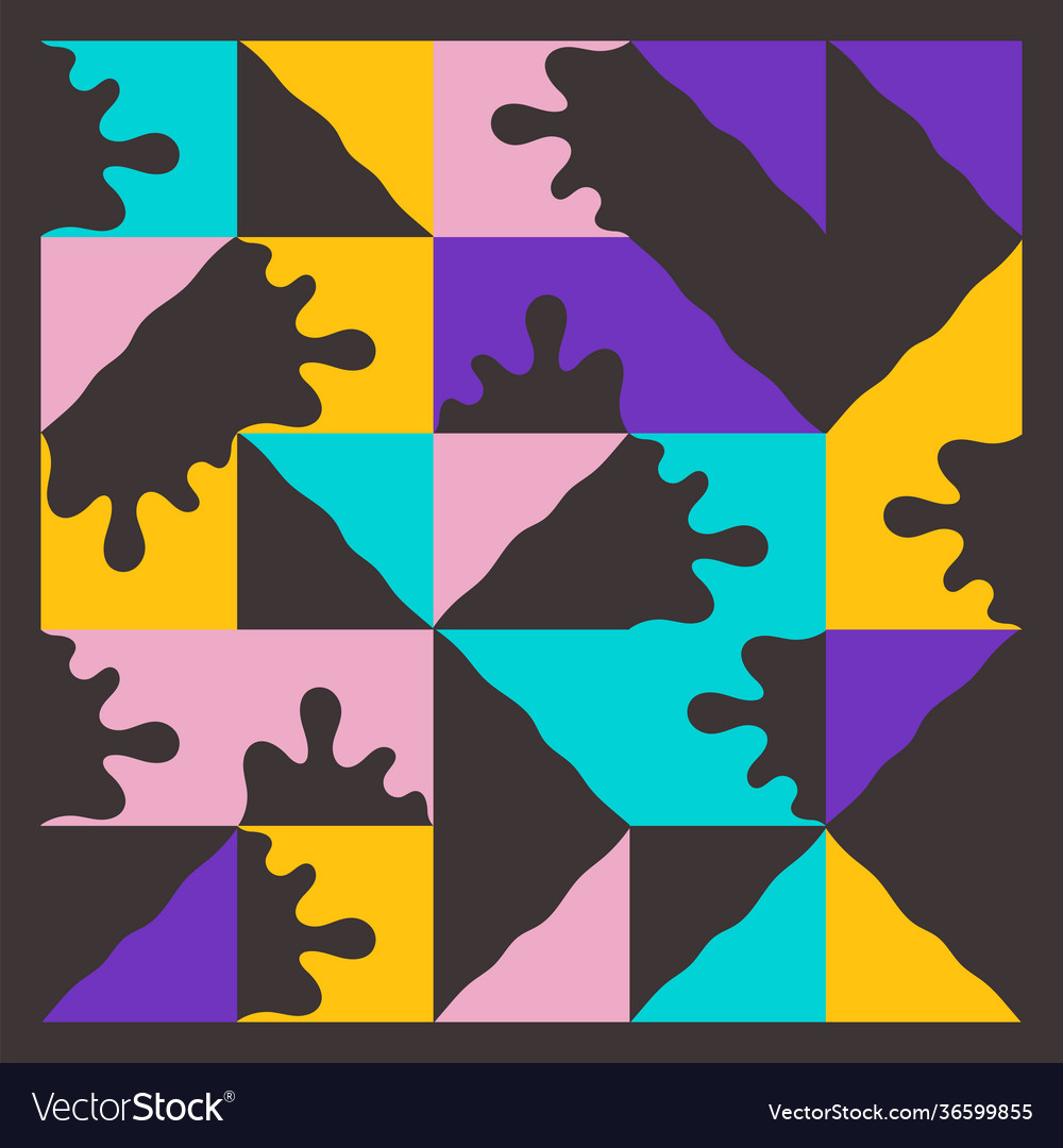 Naive art pattern design vector image Naive art pattern design