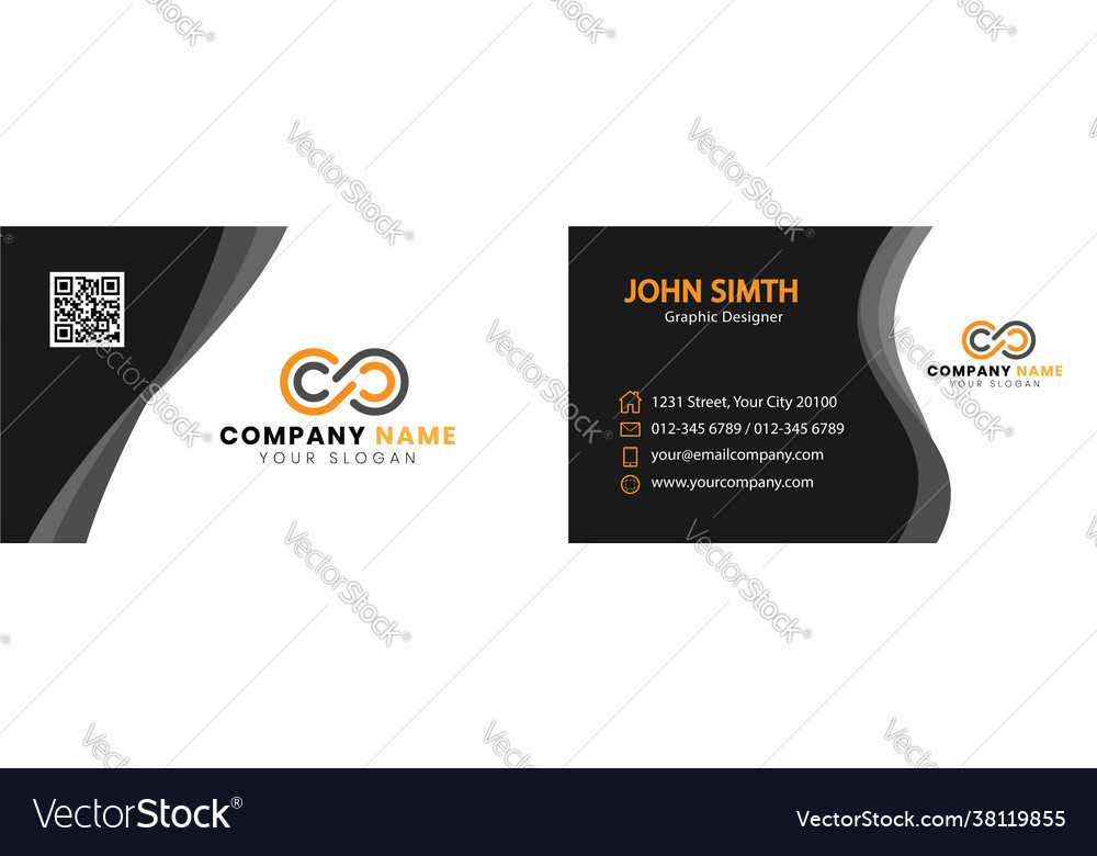 Printable business card template Royalty Free Vector Image In Free Template Business Cards To Print