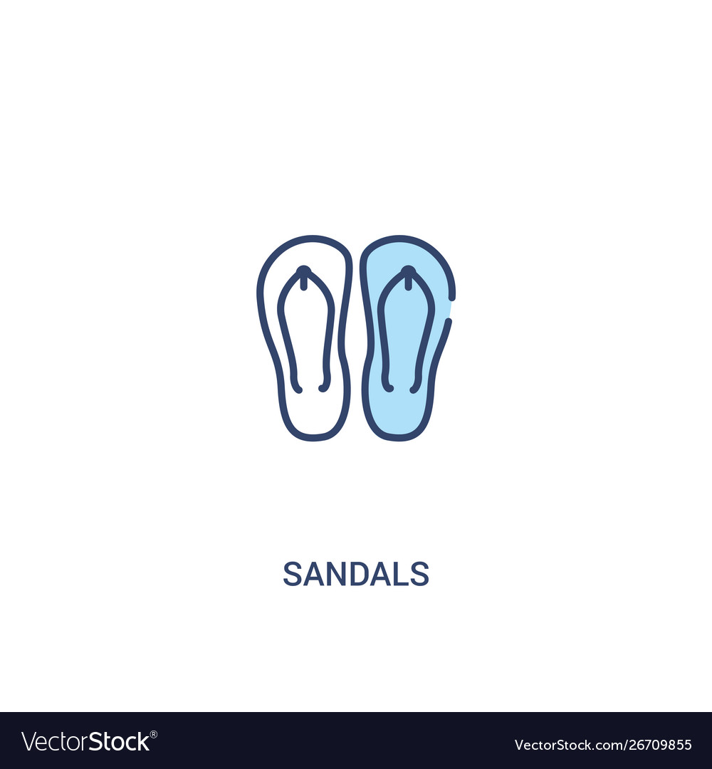 Sandals concept 2 colored icon simple line