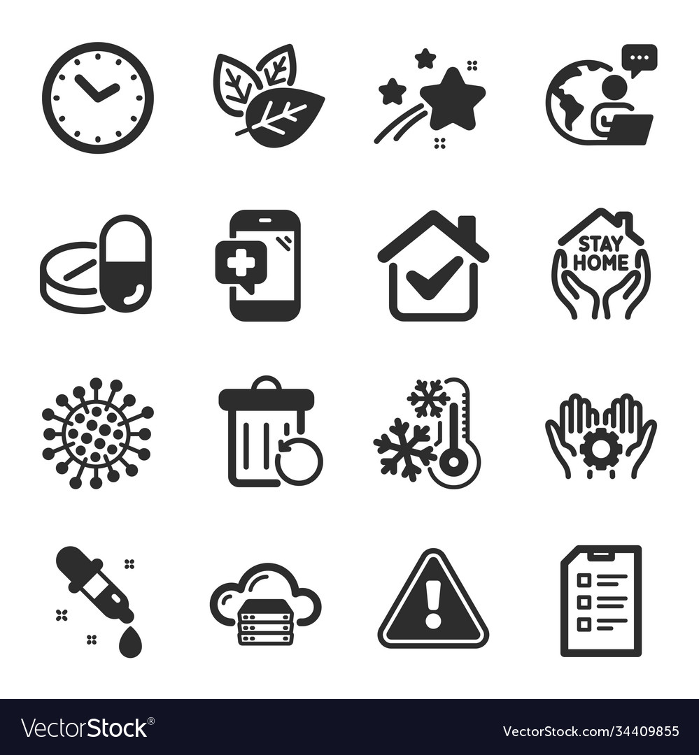 Set science icons such as recovery trash
