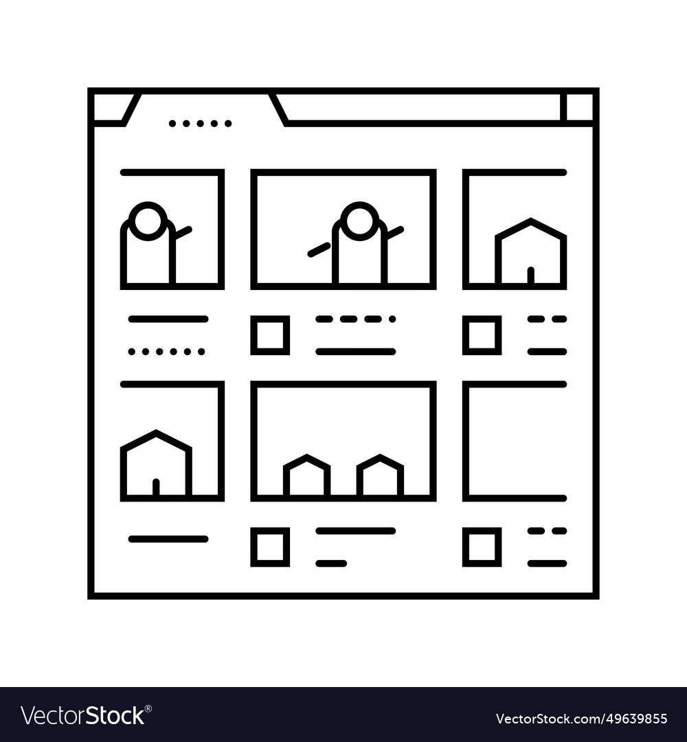 Storyboard creation game development line icon Vector Image Storyboard creation game development line icon