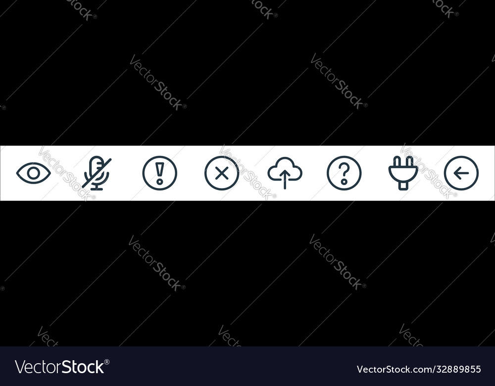 User interface line icons linear set quality vector image User interface line icons linear set quality