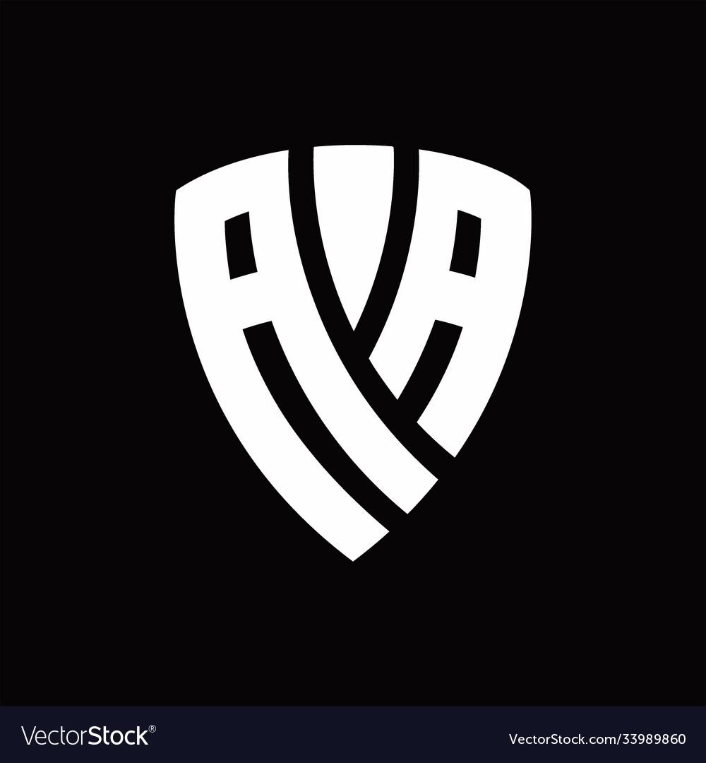 Aa logo monogram with shield elements shape