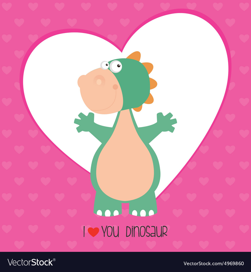 Abstract cute dinosaur on a special love