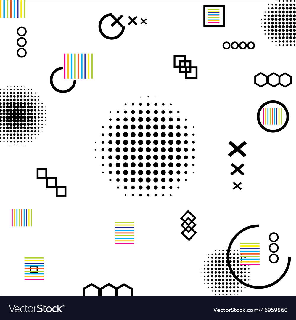 Abstract geometric lines pattern memphis style vector image Abstract geometric lines pattern memphis style