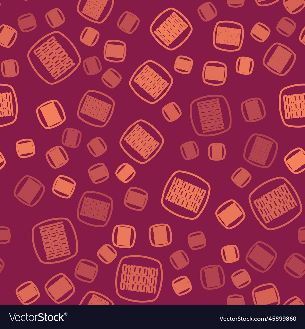 Brown line binary code icon isolated seamless vector image Brown line binary code icon isolated seamless