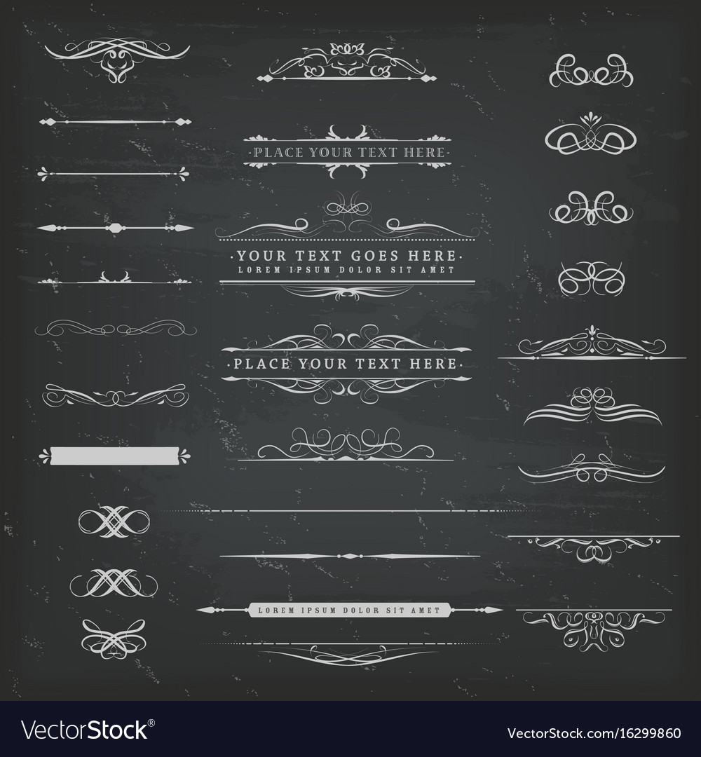 Chalkboard Ornaments And Decorations Set Vector Image