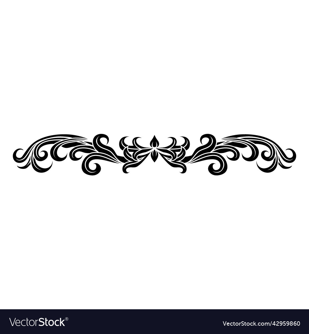 Curvy floral swirls divider 2 high quality Vector Image