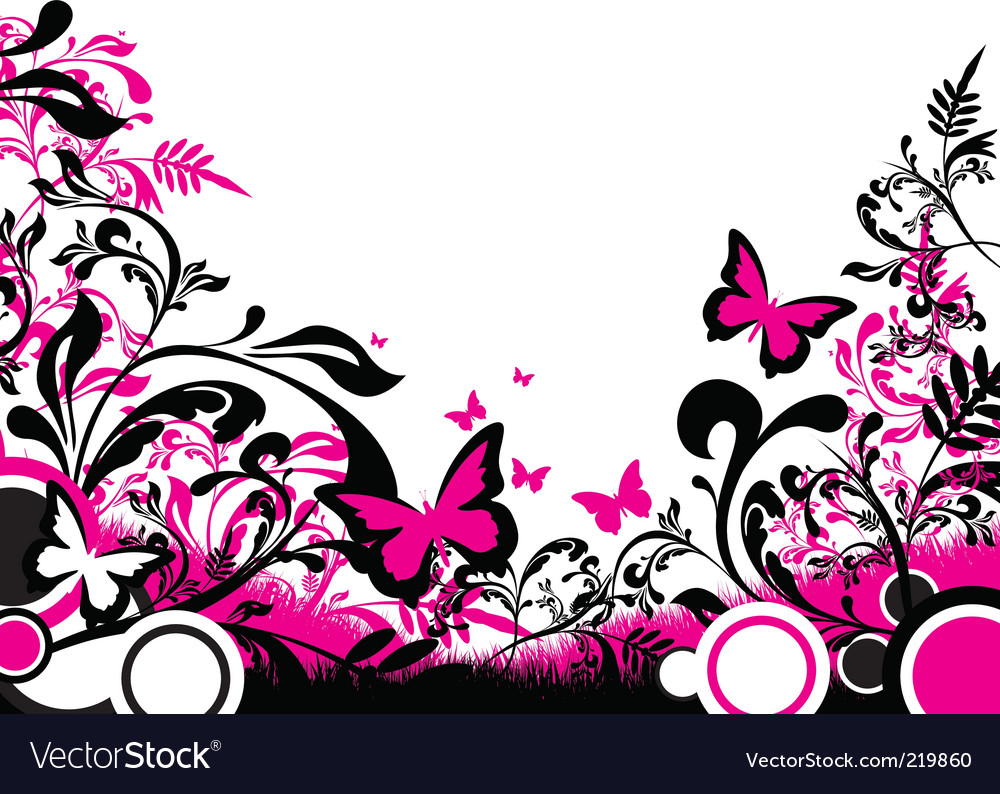 Flowers and butterflies Royalty Free Vector Image