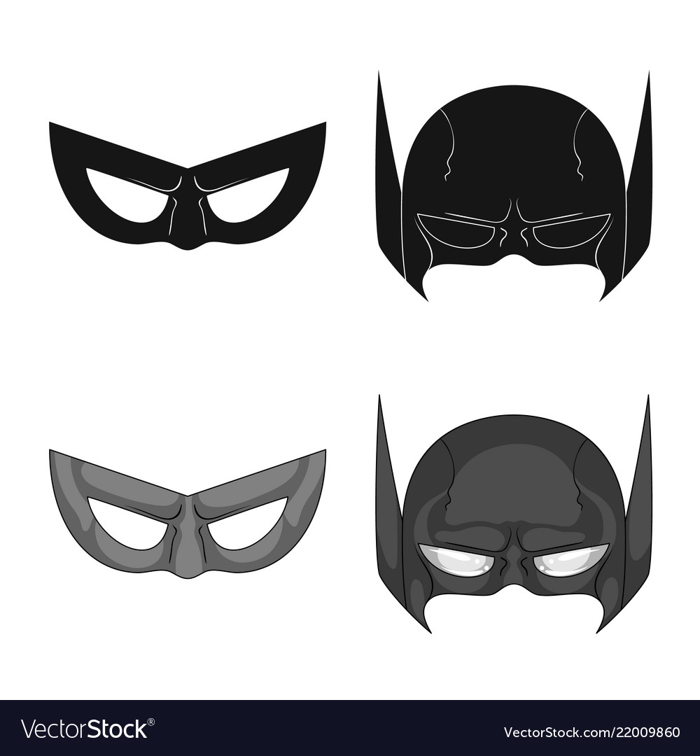 Isolated object of hero and mask icon set