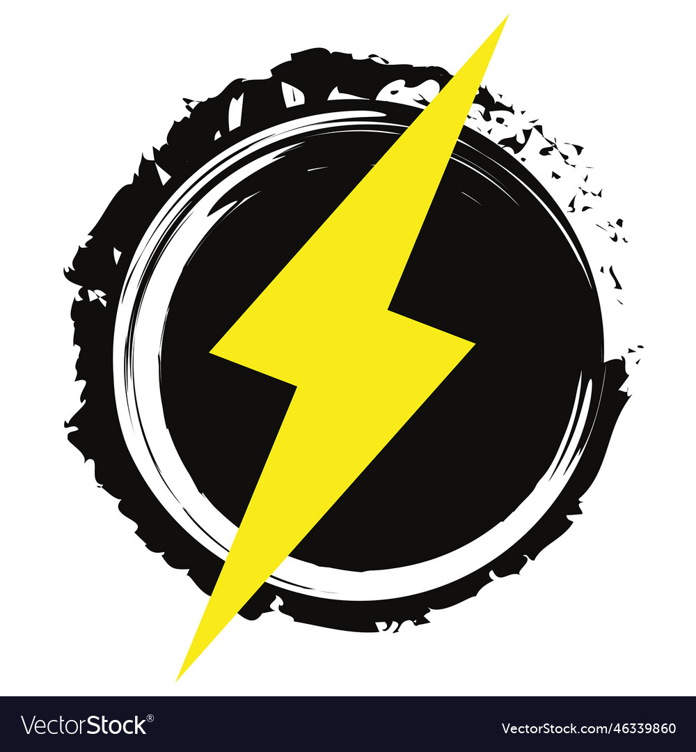 Lightning symbols in a black circle