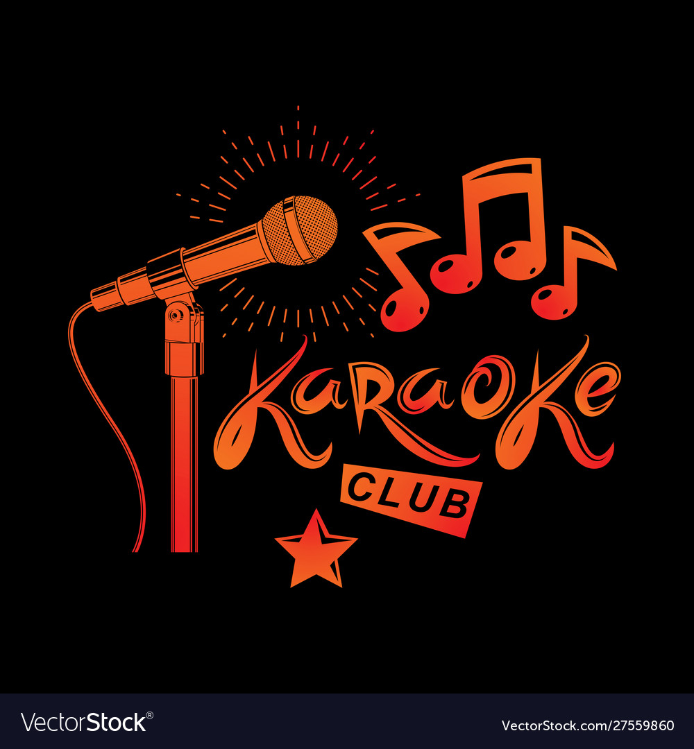 Nightclub karaoke advertising poster composed