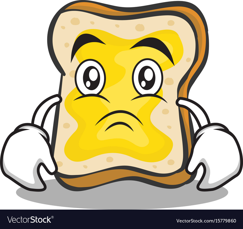 Sad Gesicht Brot Charakter Cartoon