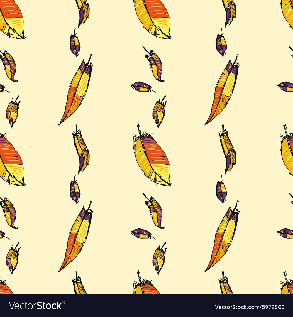 Seamless pattern with feathers
