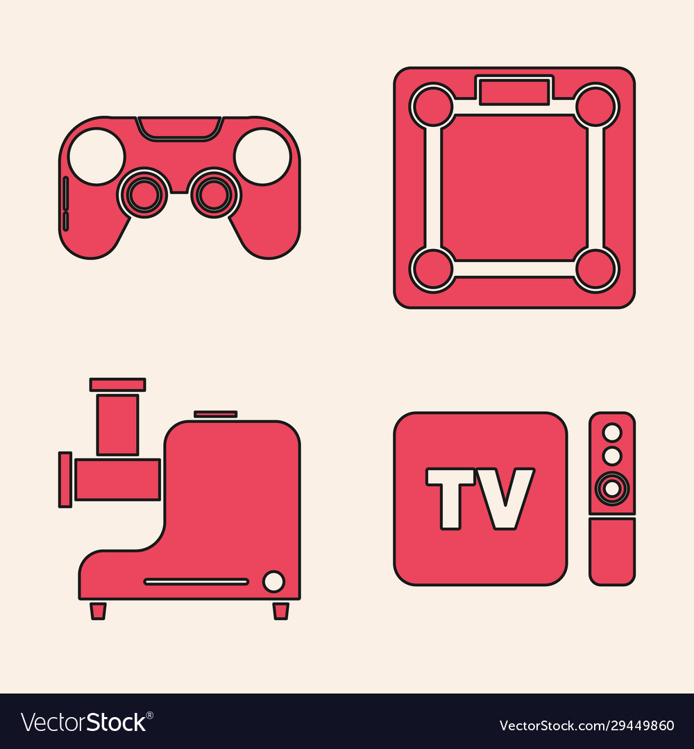 Set tv box receiver and player with remote vector image Set tv box receiver and player with remote