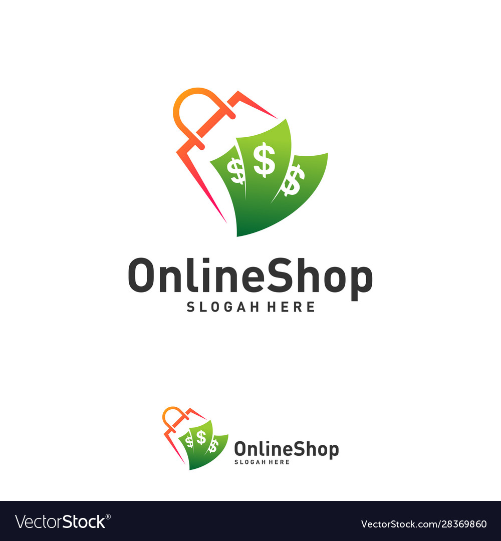 Shop icon with money logo design concept simple