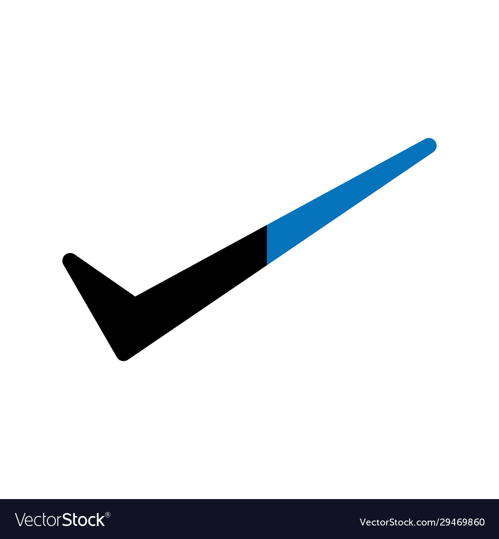 Tick icon isolated on background