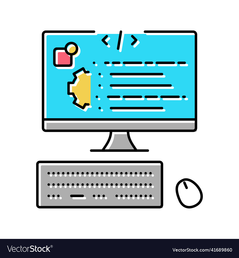 User-written software color icon vector image User-written software color icon