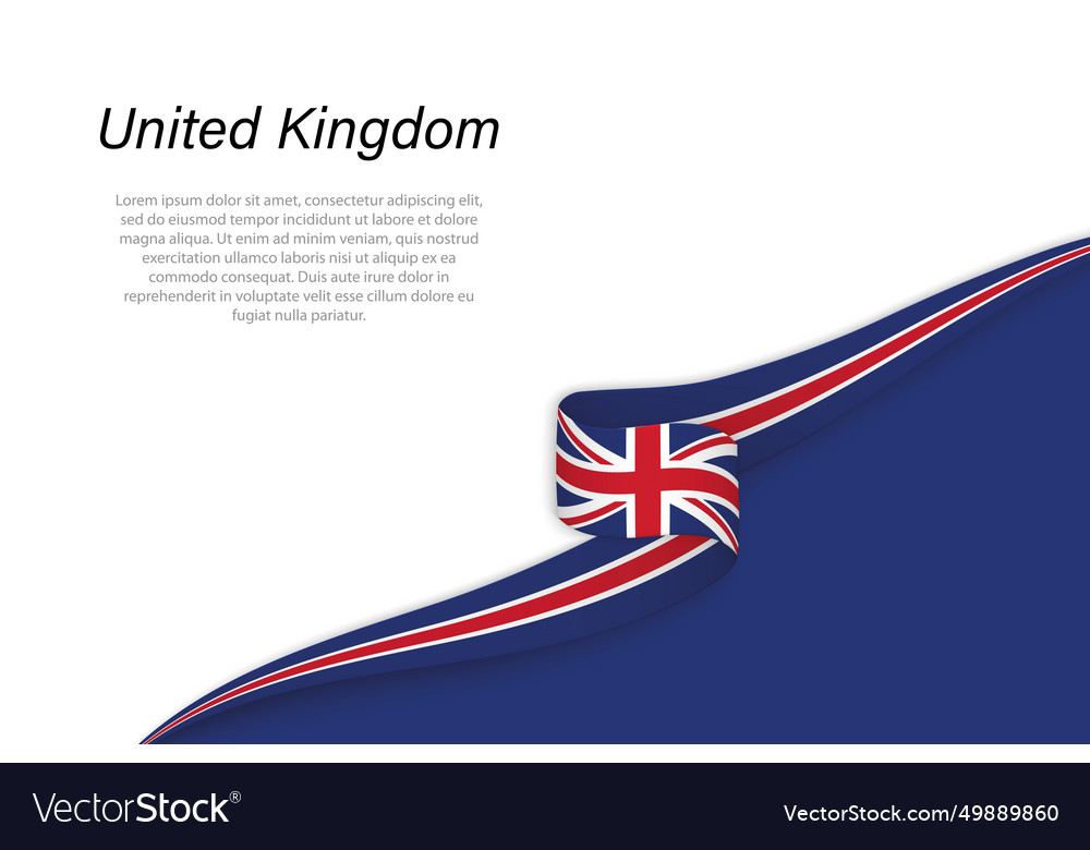 Wave flag of united kingdom with copyspace