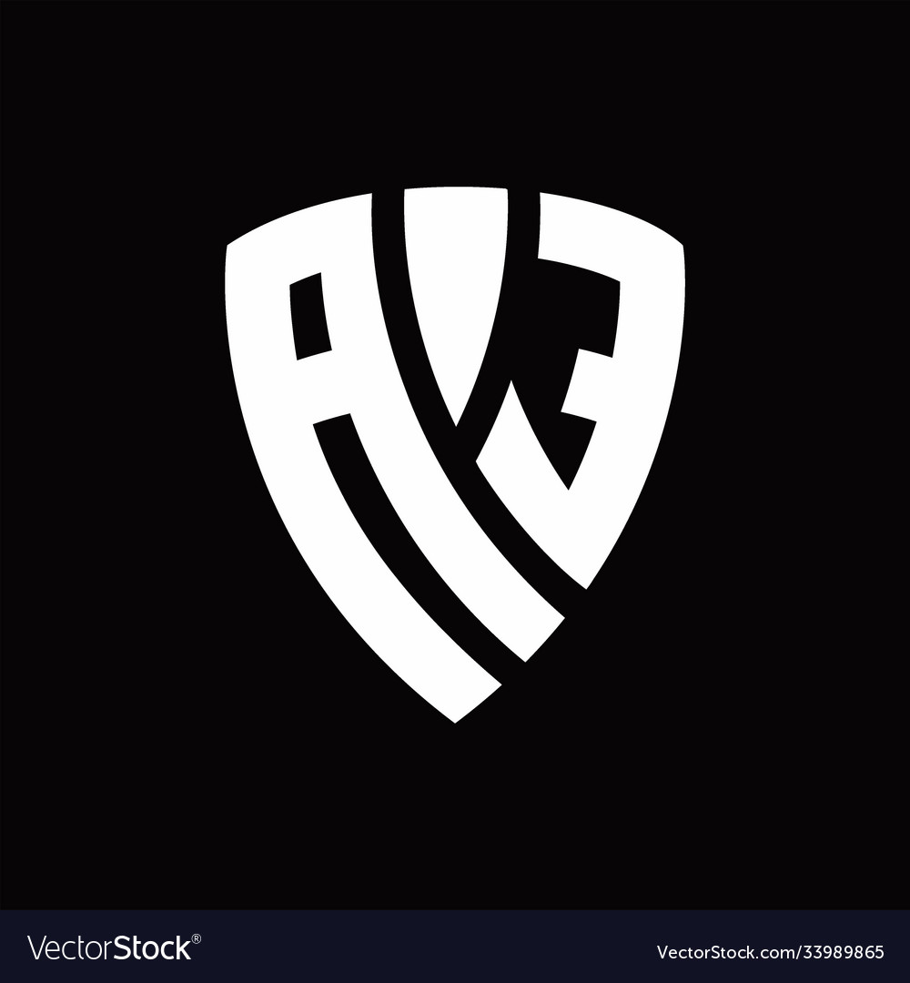 Ae logo monogram with shield elements shape
