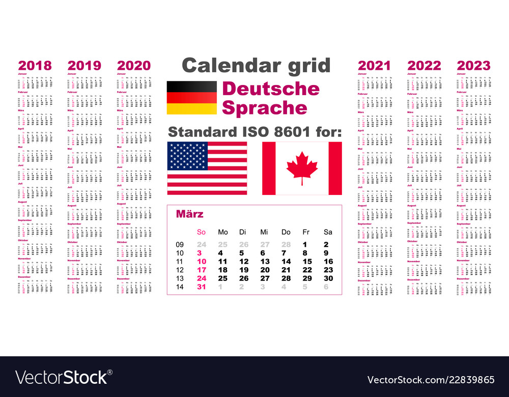 American Calendar standard us deutsch