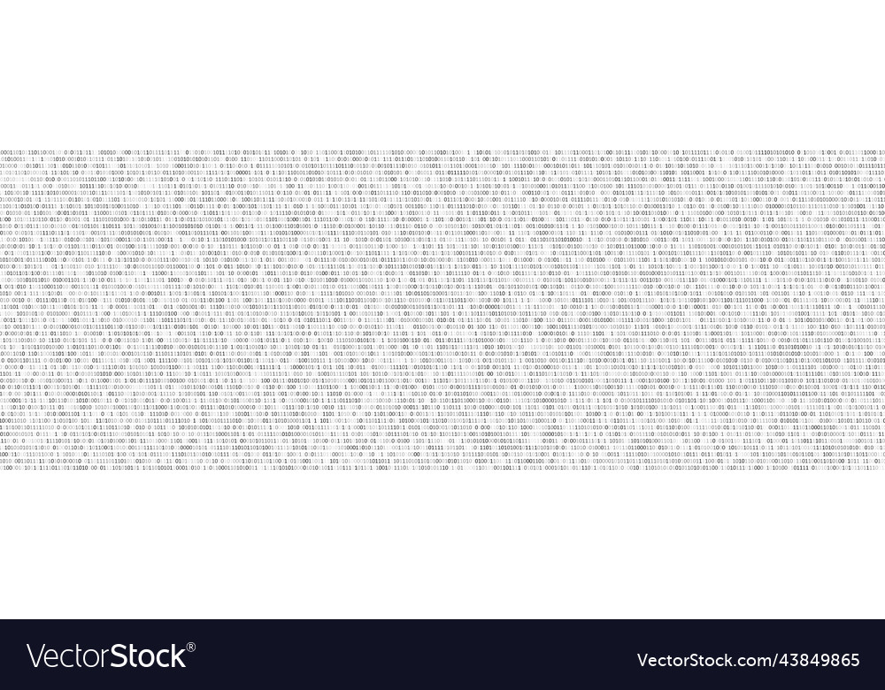 Binary code black and white background with two vector image Binary code black and white background with two