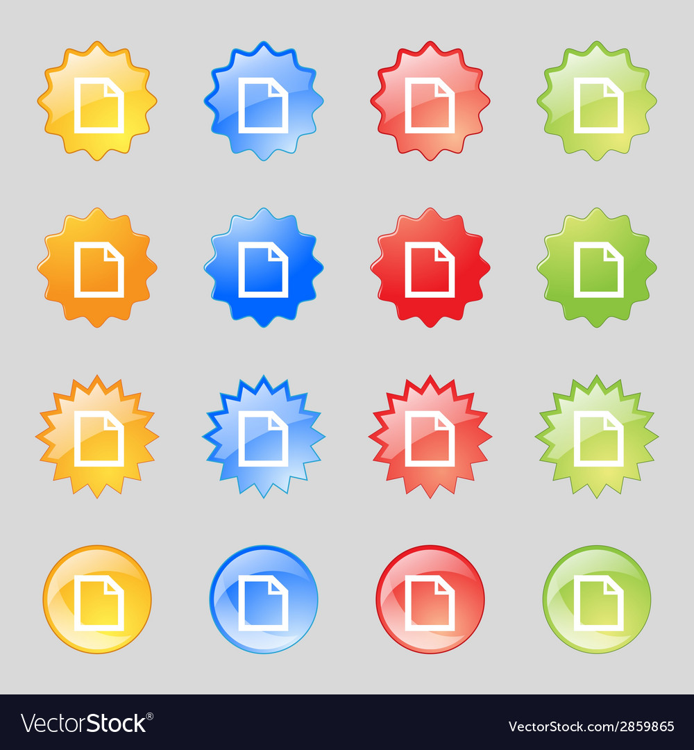 Edit document sign icon content button set