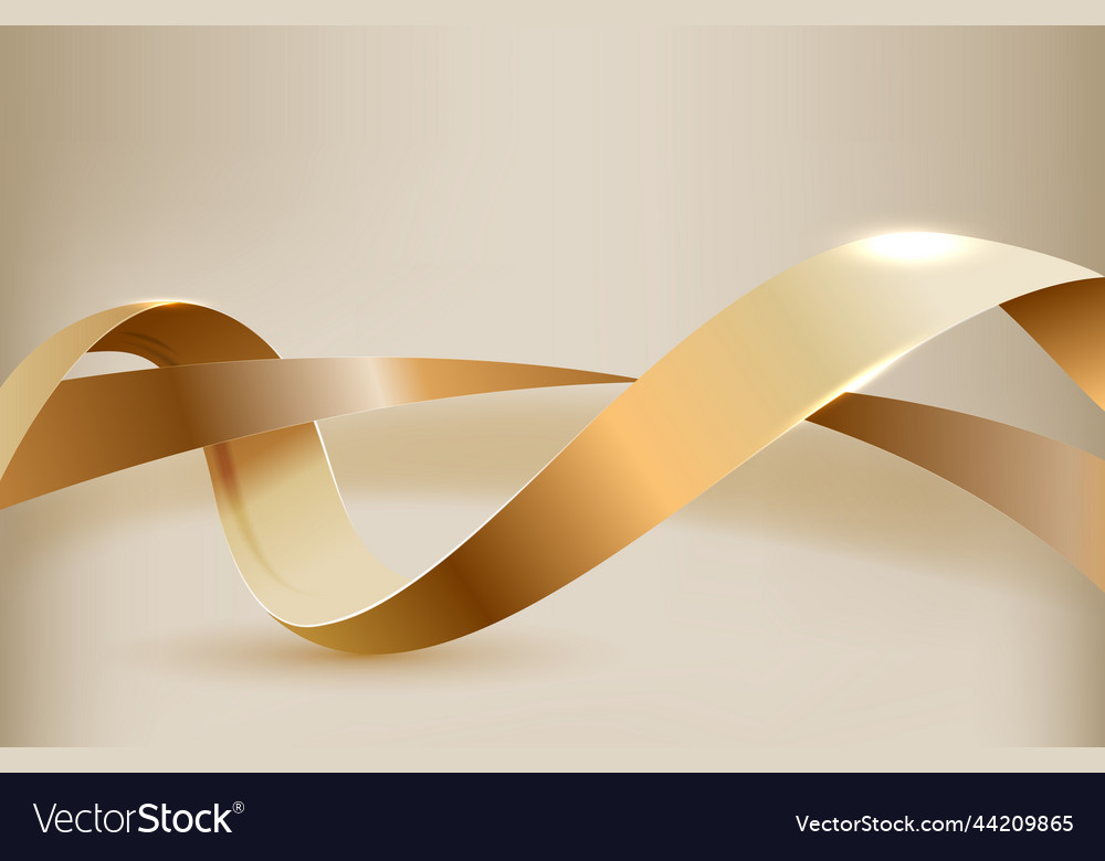 Elegant background with golden ribbon elements Vector Image