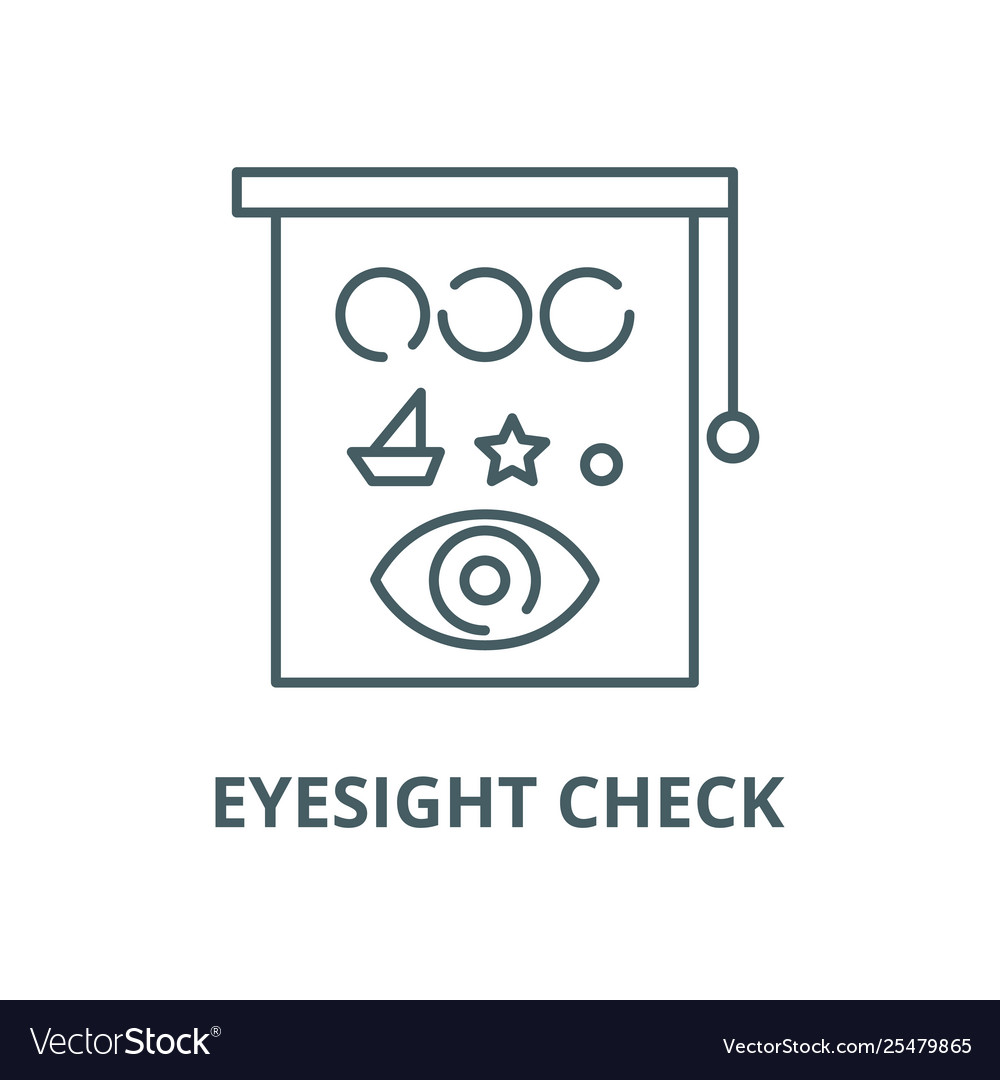 Eyesight check line icon linear concept Vector Image Eyesight check line icon linear concept