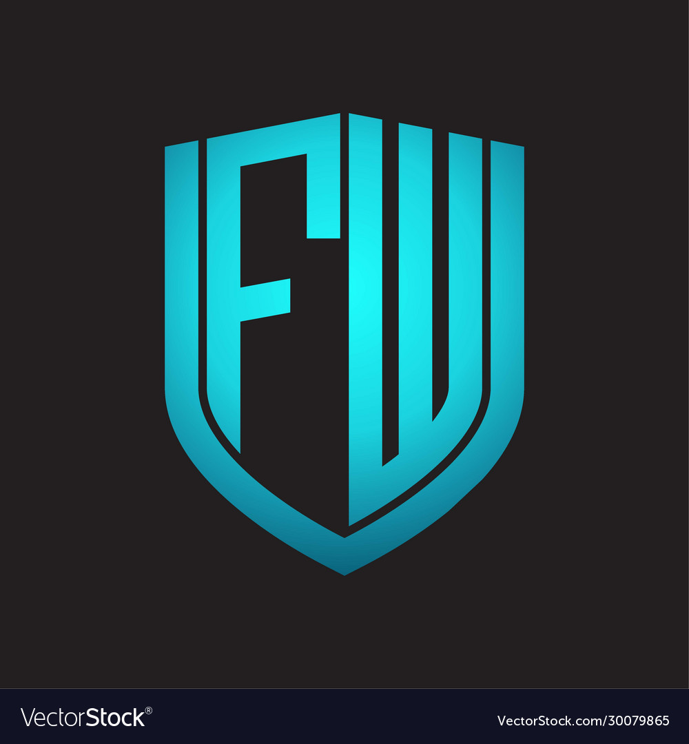 Fw logo monogram with emblem shield design