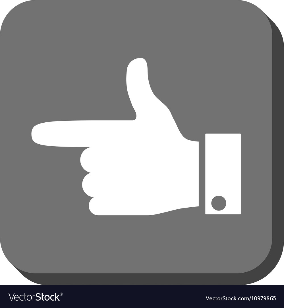 Hand pointer left rounded square icon