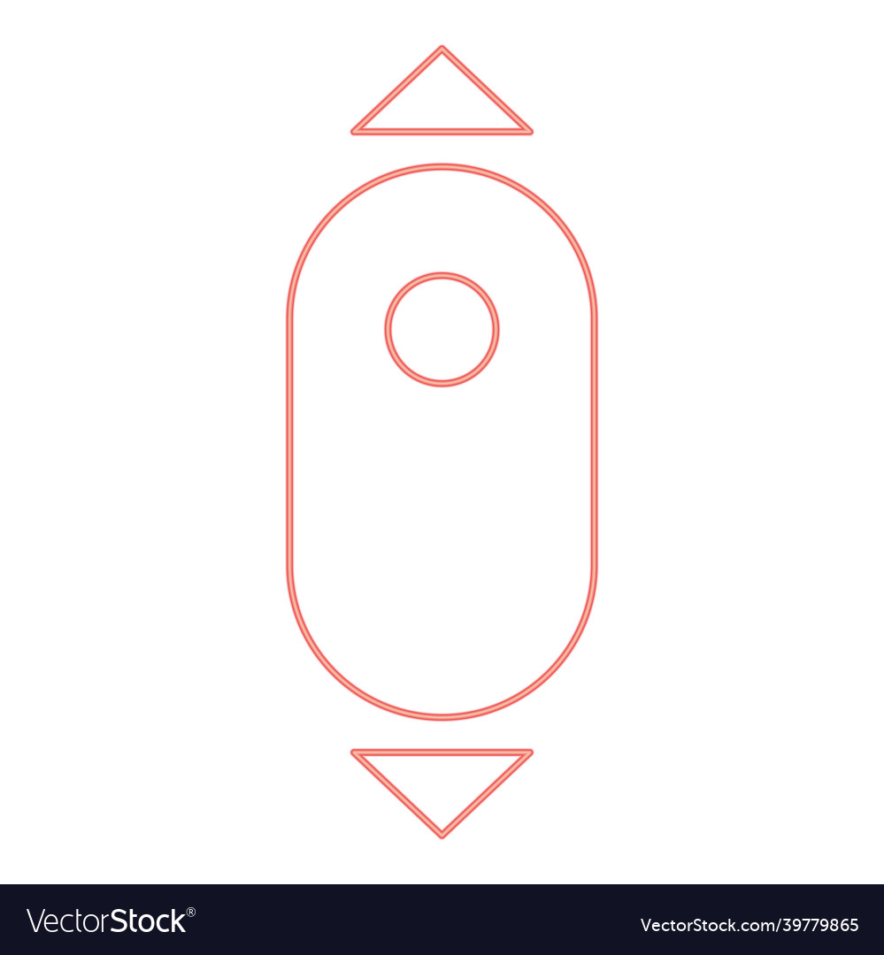 Neon scroll down computer mouse red color flat