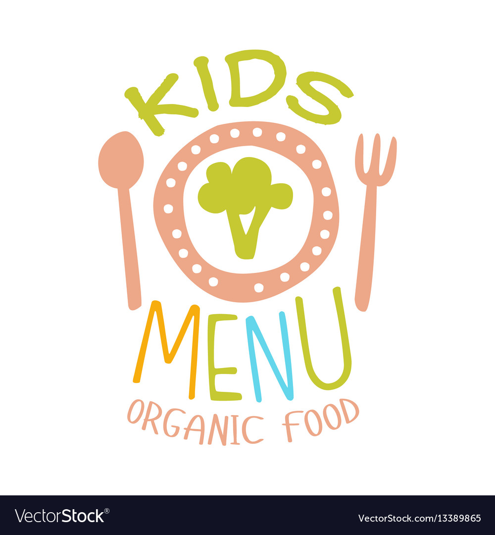 Organic food for kids cafe special menu for Vector Image