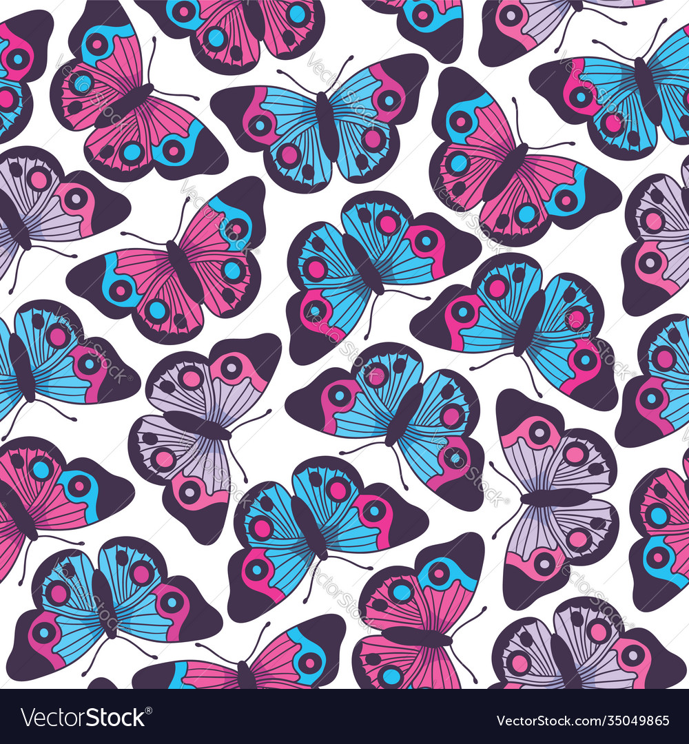 Seamless pattern with butterflies