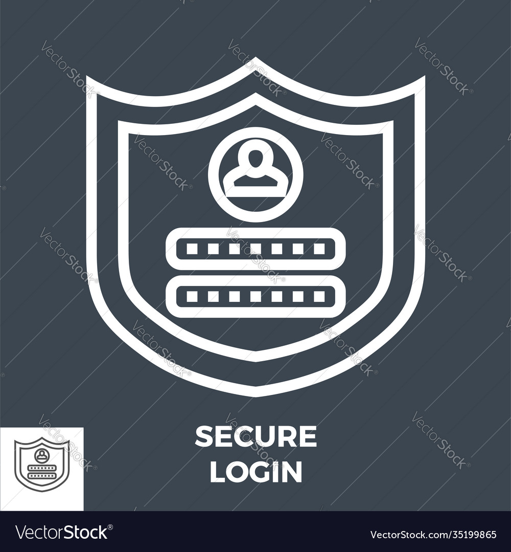 Secure login line icon vector image Secure login line icon