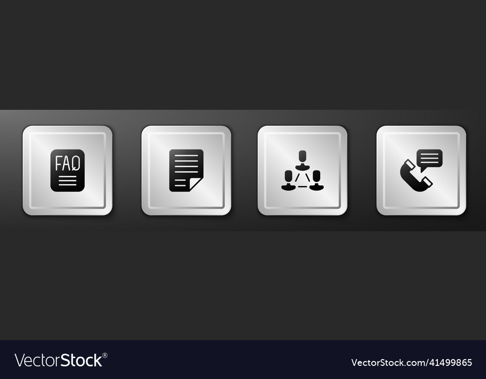 Set faq information file document employee vector image Set faq information file document employee